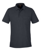 Harriton M205P, 13921 Men's Valiant Cotton Snag Protect Pocket Polo, Dark Charcoal