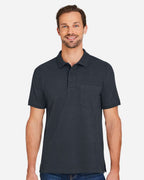 Harriton M205P, 13921 Men's Valiant Cotton Snag Protect Pocket Polo, Dark Charcoal