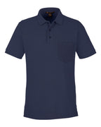 Harriton M205P, 13921 Men's Valiant Cotton Snag Protect Pocket Polo, Dark Navy
