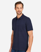 Harriton M205P, 13921 Men's Valiant Cotton Snag Protect Pocket Polo, Dark Navy