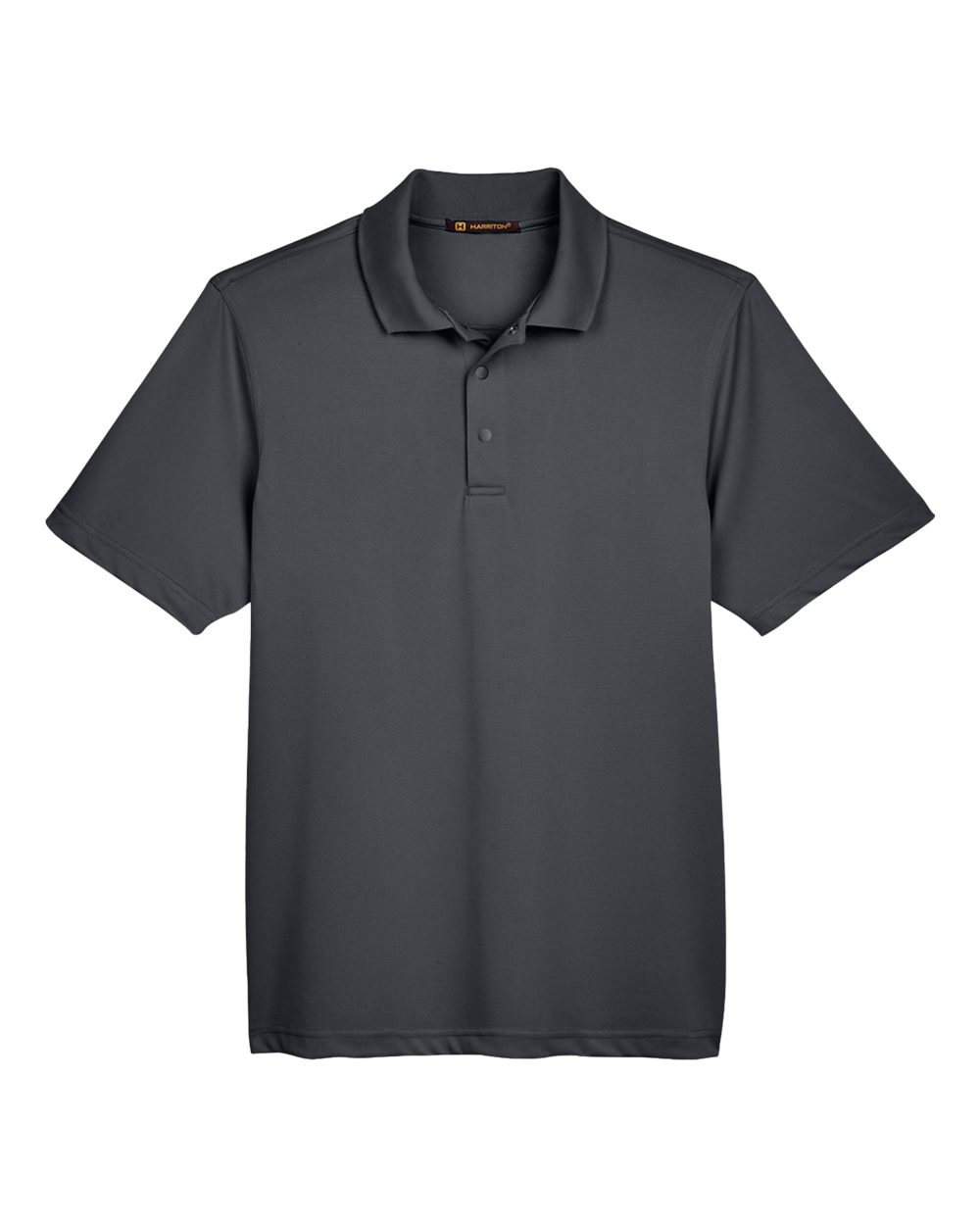 Harriton M345, 13926 Men's Advantage Snag Protection Plus Il Snap Placket Polo, Dark Charcoal