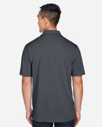 Harriton M345, 13926 Men's Advantage Snag Protection Plus Il Snap Placket Polo, Dark Charcoal