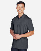 Harriton M345, 13926 Men's Advantage Snag Protection Plus Il Snap Placket Polo, Dark Charcoal