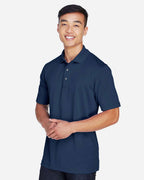 Harriton M345, 13926 Men's Advantage Snag Protection Plus Il Snap Placket Polo, Dark Navy