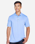 Harriton M345, 13926 Men's Advantage Snag Protection Plus Il Snap Placket Polo, Industry Blue