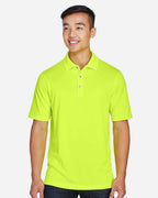 Harriton M345, 13926 Men's Advantage Snag Protection Plus Il Snap Placket Polo, Safety Yellow