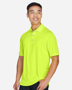 Harriton M345, 13926 Men's Advantage Snag Protection Plus Il Snap Placket Polo, Safety Yellow