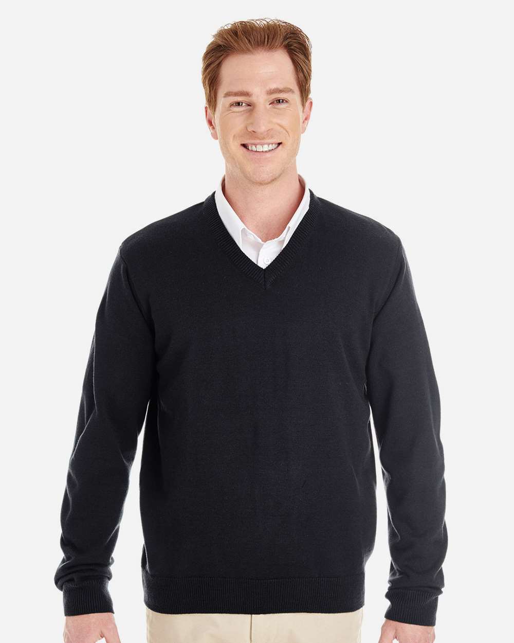 Harriton M420, 13935 Men's Pilbloc V-neck Sweater, Black