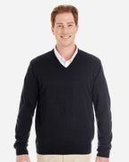 Harriton M420, 13935 Men's Pilbloc V-neck Sweater, Black