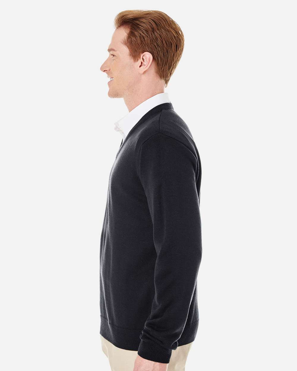 Harriton M420, 13935 Men's Pilbloc V-neck Sweater, Black
