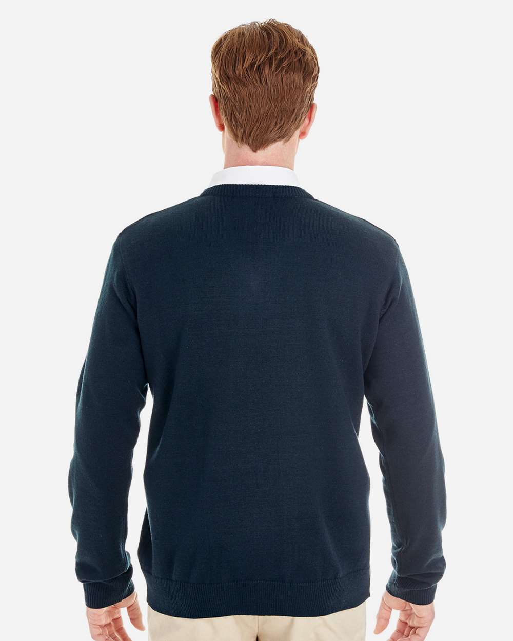Harriton M420, 13935 Men's Pilbloc V-neck Sweater, Dark Navy