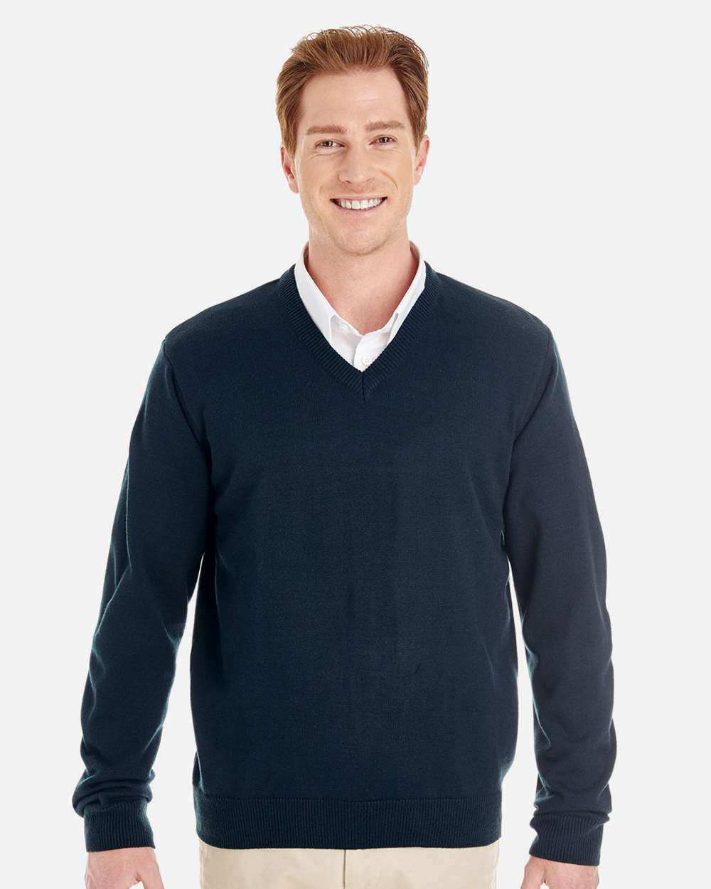Harriton M420, 13935 Men's Pilbloc V-neck Sweater, Dark Navy