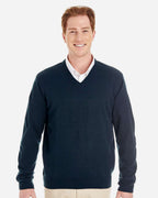 Harriton M420, 13935 Men's Pilbloc V-neck Sweater, Dark Navy
