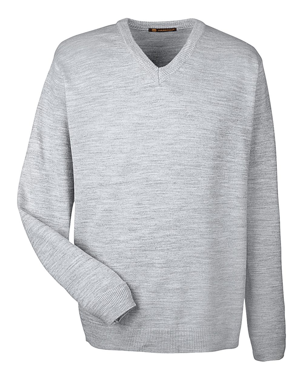 Harriton M420, 13935 Men's Pilbloc V-neck Sweater, Grey Heather