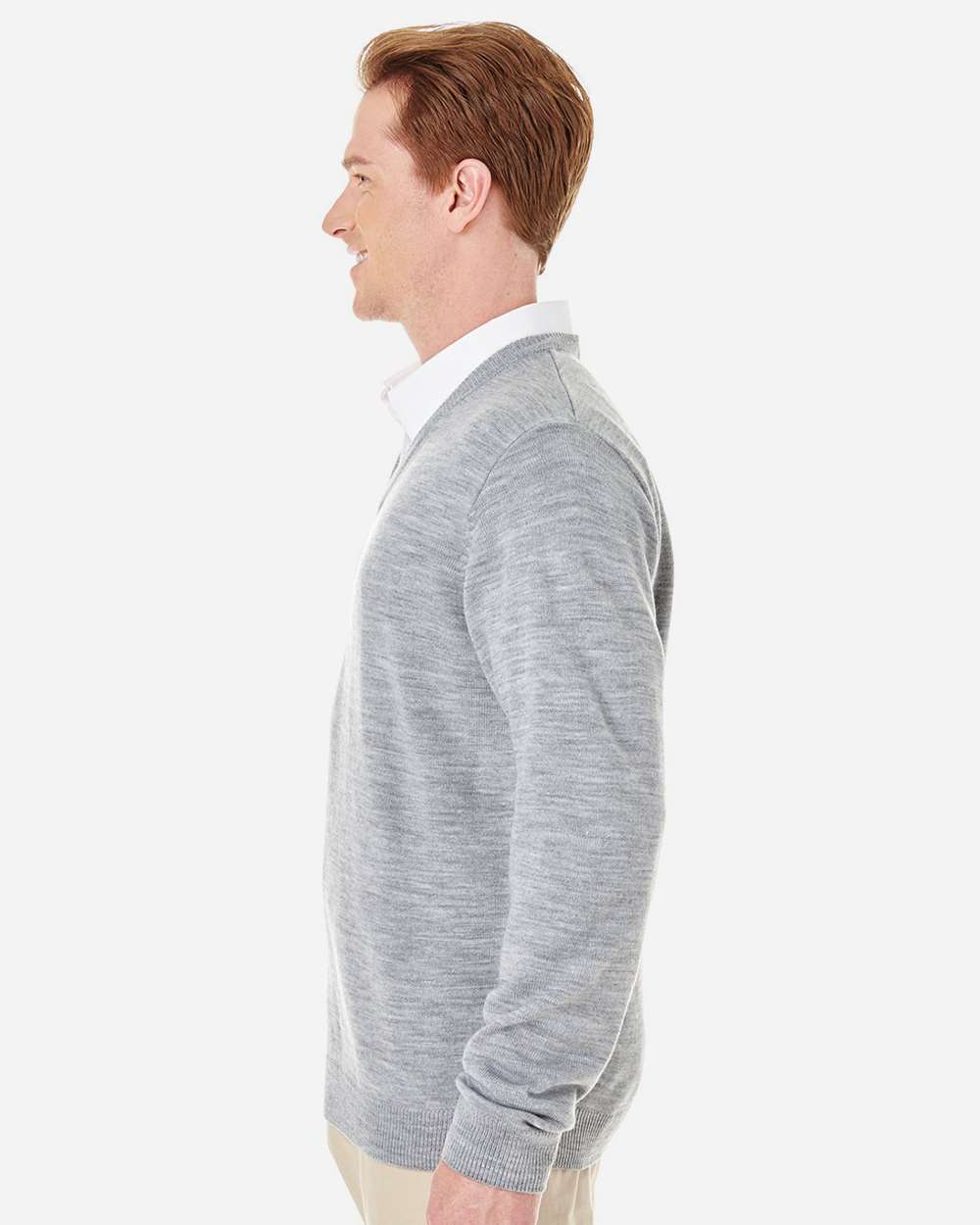 Harriton M420, 13935 Men's Pilbloc V-neck Sweater, Grey Heather