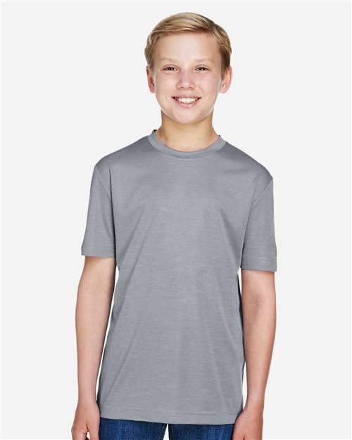 Team 365 TT11HY, Youth Sonic Heather Performance T-shirt, Athletic Heather