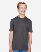 Team 365 TT11HY, Youth Sonic Heather Performance T-shirt, Dark Grey Heather