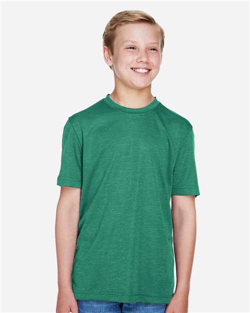 Team 365 TT11HY, Youth Sonic Heather Performance T-shirt, Sport Forest Heather