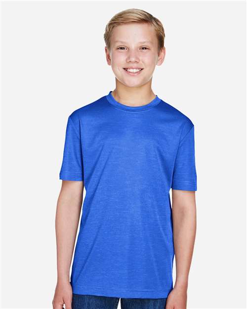 Team 365 TT11HY, Youth Sonic Heather Performance T-shirt, Sport Royal Heather