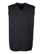 Harriton M415, 13947 Men's Pilbloc V-neck Sweater Vest, Black
