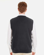 Harriton M415, 13947 Men's Pilbloc V-neck Sweater Vest, Black