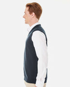Harriton M415, 13947 Men's Pilbloc V-neck Sweater Vest, Dark Navy