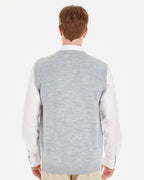 Harriton M415, 13947 Men's Pilbloc V-neck Sweater Vest, Grey Heather