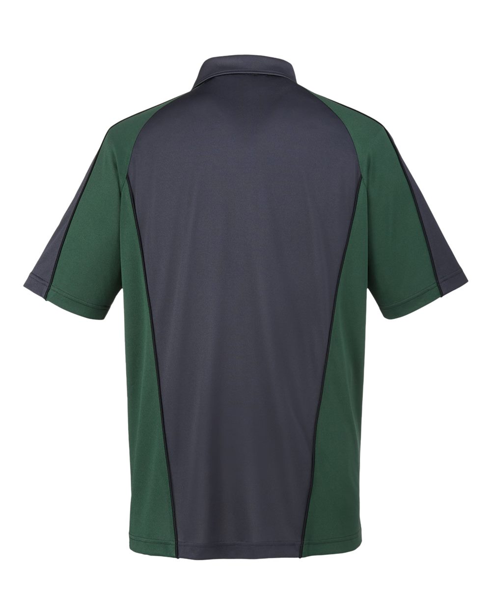 Harriton M385, 13951 Men's Advantage Snag Protection Plus Il Colorblock Polo, Dark Charcoal/ Dark Green/ Black