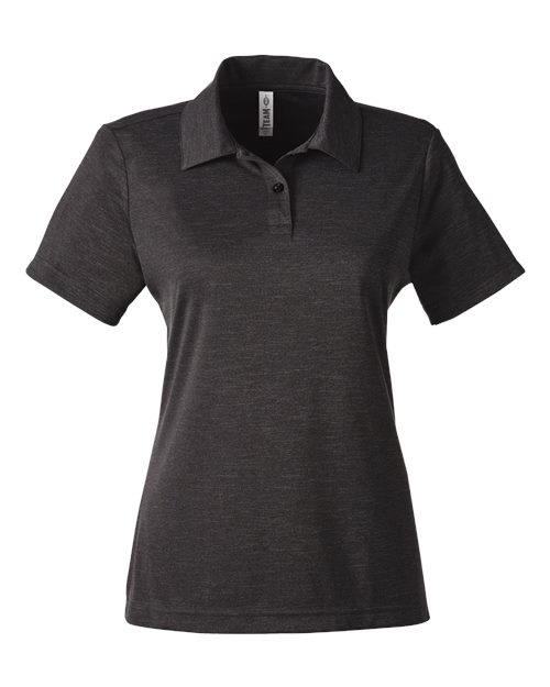 Team 365 TT51HW, Women's Zone Sonic Heather Performance Polo, Black Heather