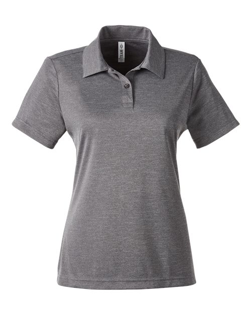 Team 365 TT51HW, Women's Zone Sonic Heather Performance Polo, Dark Grey Heather
