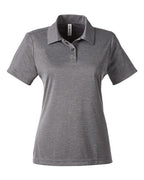 Team 365 TT51HW, Women's Zone Sonic Heather Performance Polo, Dark Grey Heather