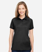 Harriton M208W, 13954 Women's Charge Snag And Soil Protect Polo, Black