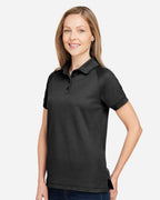 Harriton M208W, 13954 Women's Charge Snag And Soil Protect Polo, Black