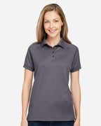 Harriton M208W, 13954 Women's Charge Snag And Soil Protect Polo, Dark Charcoal