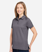Harriton M208W, 13954 Women's Charge Snag And Soil Protect Polo, Dark Charcoal