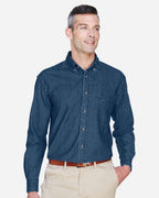 Harriton M550, 13964 Men's Denim Shirt, Dark Denim
