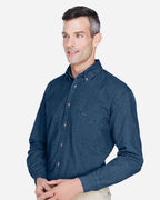 Harriton M550, 13964 Men's Denim Shirt, Dark Denim