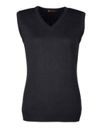 Harriton M415W, 13970 Women's Pilbloc V-neck Sweater Vest, Black