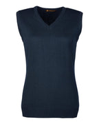 Harriton M415W, 13970 Women's Pilbloc V-neck Sweater Vest, Dark Navy