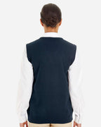 Harriton M415W, 13970 Women's Pilbloc V-neck Sweater Vest, Dark Navy