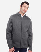 North End 14055, Ne712 Men's Flux 2.0 Full-zip Jacket, Carbon Heather/ Black