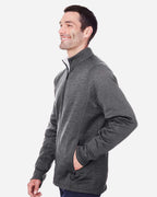 North End 14055, Ne712 Men's Flux 2.0 Full-zip Jacket, Carbon Heather/ Black