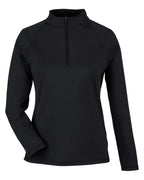 North End 14062, Ne410w Women's Revive Coolcore Quarter-zip Pullover, Black