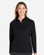 North End 14062, Ne410w Women's Revive Coolcore Quarter-zip Pullover, Black