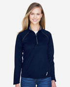 North End 14066, 78187 Women's Radar Performance Quarter-zip Pullover, Classic Navy