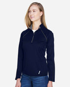 North End 14066, 78187 Women's Radar Performance Quarter-zip Pullover, Classic Navy