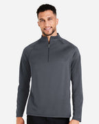 North End 14093, Ne410 Men's Revive Coolcore Quarter-zip Pullover, Carbon