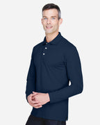 Harriton M265L, 14195 Men's Easy Blend Long Sleeve Polo, Navy