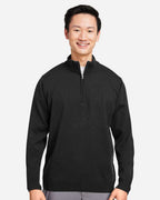 Harriton M421, 14196 Unisex Pilbloc Quarter-zip Pullover Sweater, Black