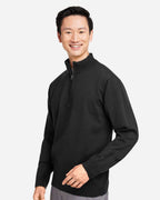 Harriton M421, 14196 Unisex Pilbloc Quarter-zip Pullover Sweater, Black